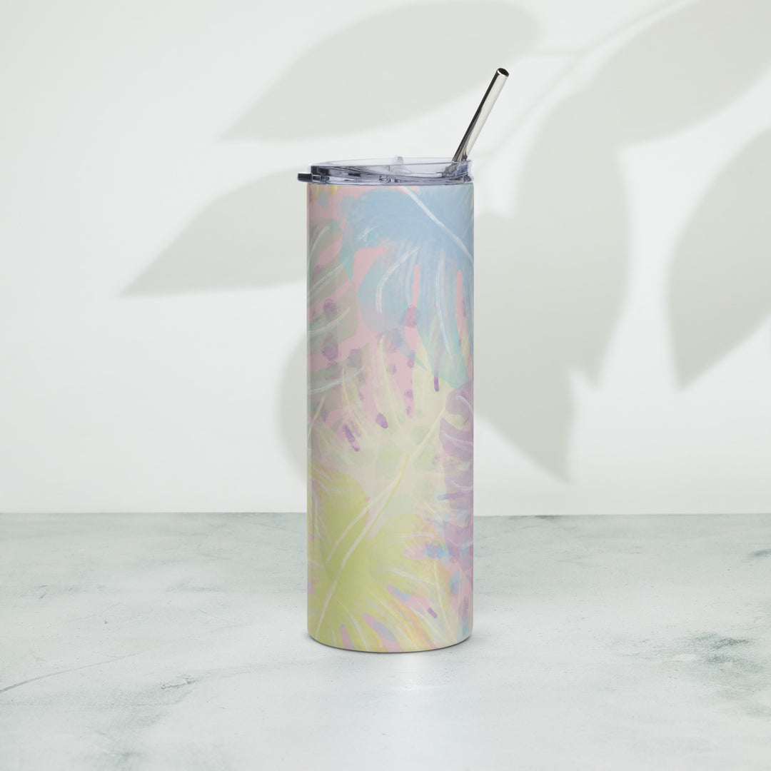 Tropical print stainless steel tumbler